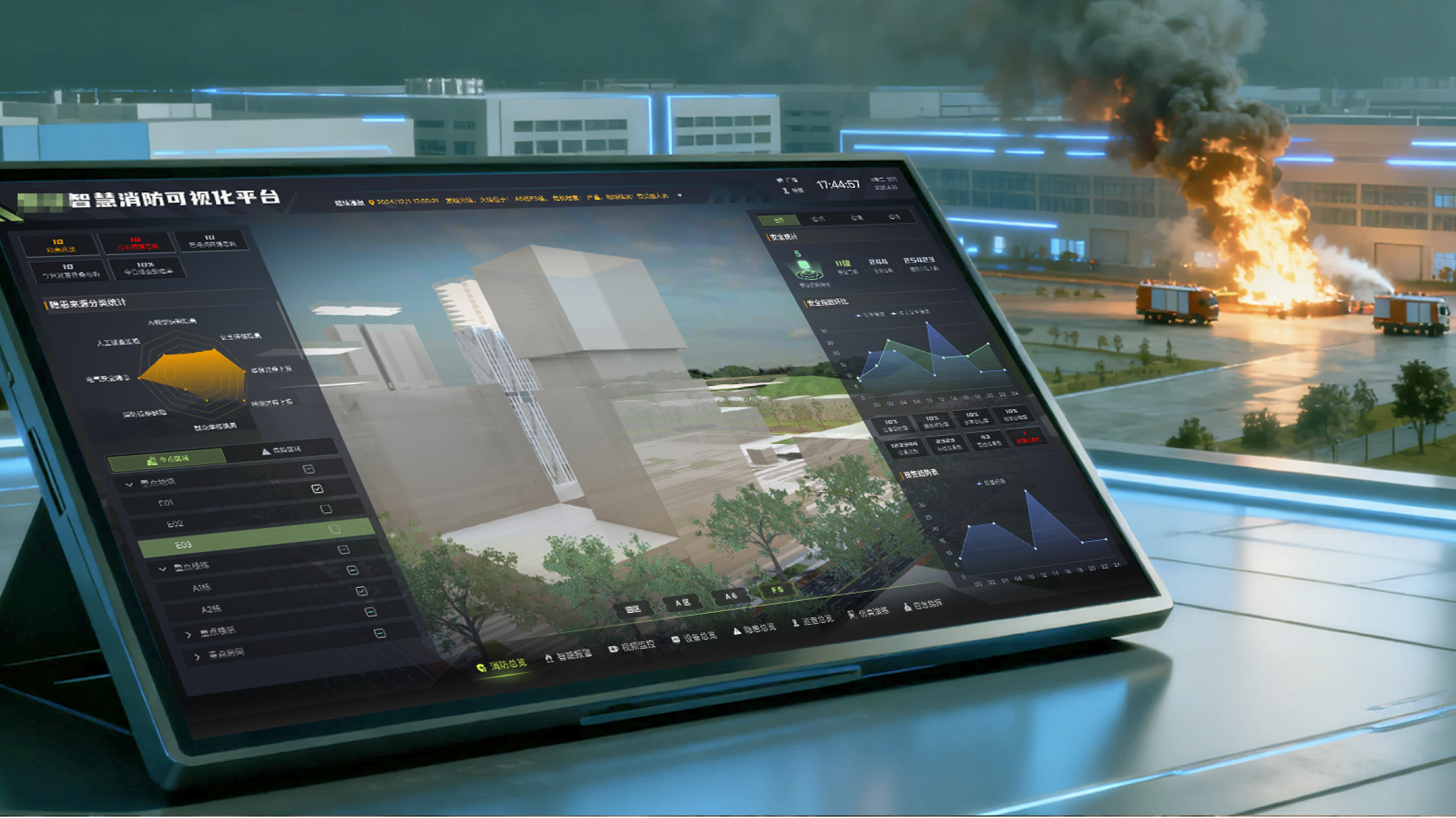 湖南麓谷某园区消防管理系统